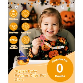 ALVABABY 8 Pack Paci Clip Holder Leashes for Newborn Baby Boys Girls 8DBP08A