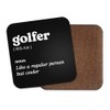 Golfer Square Coaster - Golf Player Sport Fan Dictionary Regular