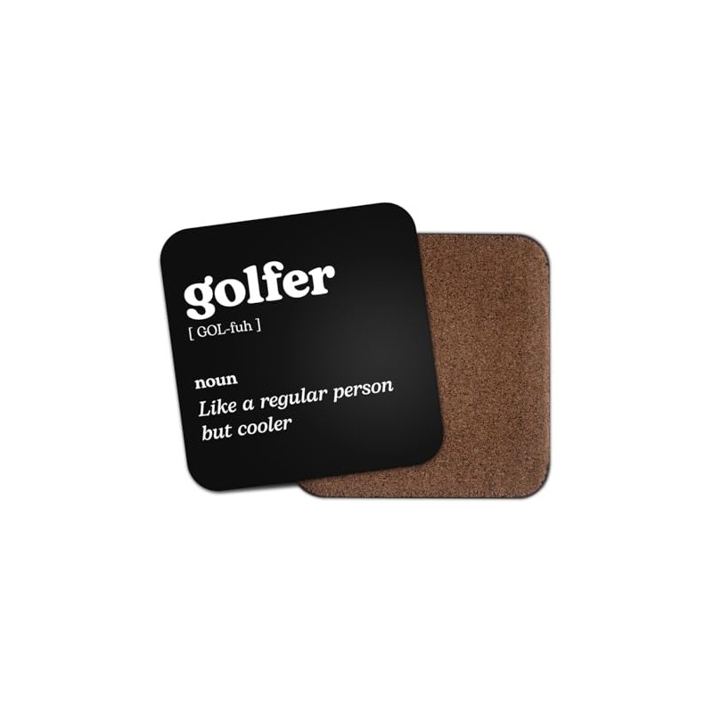 Golfer Square Coaster - Golf Player Sport Fan Dictionary Regular