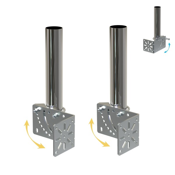 Amazmount 2PCS 1.5" Diameter Universal Outdoor Adjustable Antenna Mount Pole