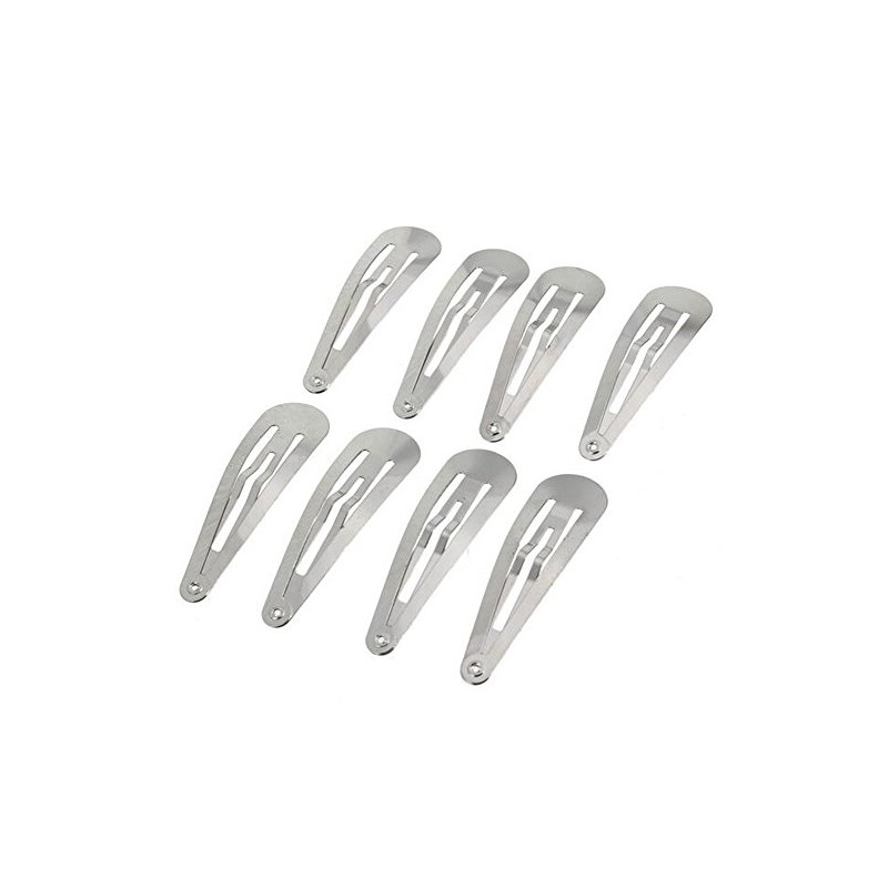 Metal Silver 50 Pcs Mini Small 30mm Snap Hair Clips