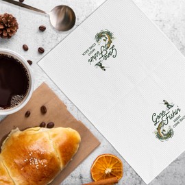 KFXHANGD Fisherman Gifts Kitchen Towels, Funny Fishing Dish Towels, Gone Fishin Decorative Hand Tea Towel for Bathroom Kitchen, Fishing Gifts for Fisherman, 16x24 Inches