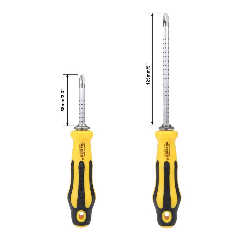 Sourcingmap 2 in 1 Adjustable-Length Screwdriver #2(PH2) Phillips 6.3mm Slotted