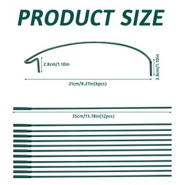 Griwuut 6 Stück Pflanzenstütze Staudenhalter Halbrund (14 x 8 Zoll) für Gemüse, Tomaten, Pfingstrosen, Rosen, Hortensien, Topfpflanzen