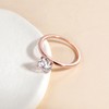 EAMTI 1.5CT 925 Sterling Silver Rose Gold Engagement Rings Round