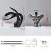 Black Bathroom Sink Faucet Waterfall Round Single Handle One Hole