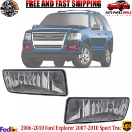 Perfect Fit Front Fog Light Left & Right With Bulb For 06-10 Ford Explorer 07-10 Sport Trac