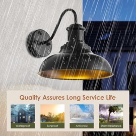 Jodauirt Motion Sensor Outdoor Lights,12“ Large Exterior Farmhouse Wall Mounted Lamp,E26 Barn Lights with Gooseneck,Vintage Matte Black Outside Sconce,Anti-Rust Waterproof Porch Light for House Garage