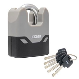 Jekosa® SDP66 Heavy Duty Padlock with 5 Keys – 11mm Cut Resistant Steel Shackle - Waterproof Protective Shell | Outside Locks for Sheds, Gates, Lockers