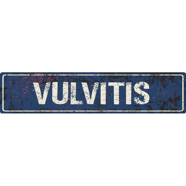 ANY AND ALL GRAPHICS Vulvitis 4"x18" Blue Grunge Style Rustic