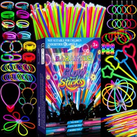 BARAKYEG Pack of 389 Glow Sticks Party Set Glow Sticks Children 150 Glow Sticks 150 Connectors Neon Party Glow Stick Children's Bracelets New Year's Eve for Party Decoration, Weddings Glow Sticks,