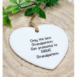 Only The Best Grandparents Get Promoted to Great Grandparents, Baby Announcement, Pregnancy Reveal, Baby Shower Gift, Ceramic Keepsake