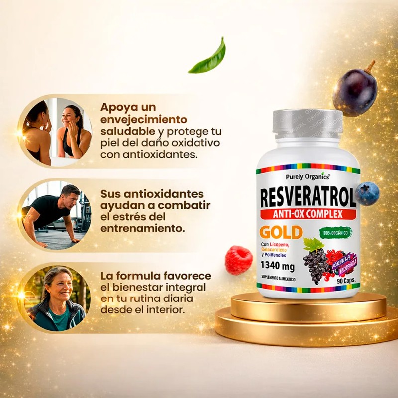 Resveratrol Gold Anti-ox Complex 90 Cpsulas Sin Sabor