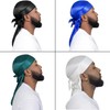 4PCS Silky Durags for Men Women 360 Waves with 1