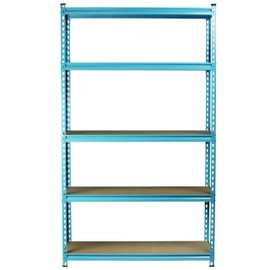 King’s Rack 5-Tier Steel Storage Rack Boltless Shelving Tier Height Adjustable (Blue 42" W x 16" D x 72" H)
