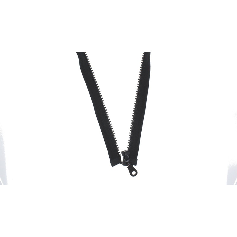 Zip for Jackets, Plastic, Zips, Separable (Black, 60 cm)
