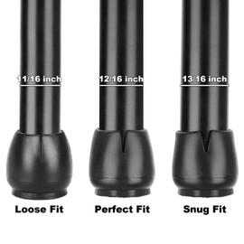 Anwenk - Juego de 32 protectores de piso para patas de silla pequeñas de 11/16 a 7/8 pulgadas (17 mm a 22 mm), patas redondas de silicona de 3/4 pulgadas 7/8 pulgadas, tapas de patas de silla pequeñas, mejores puntas de patas de silla, color negro