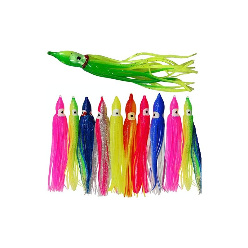 12CM 20pcs Fishing Octopus Skirts Lures Hoochie Trolling Lures Soft