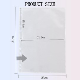 30 Stücke Klarsichthüllen A4 Glasklar 60 Gitter Transparent Doppelseite Fotokoffer Postkartenhüllen 2 Fächer Klarsichthüllen für Fotos Postkarten Schutzhüllen (2 Taschen)