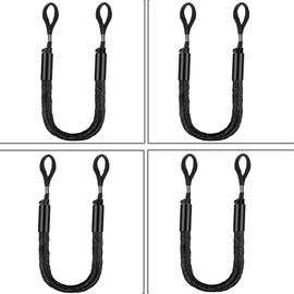 Bungee Dock Lines for Boat, 4 feet Mooring Ropes, Shock Absorbing Docking Lines, Boating Accessories, for PWC, Waverunner, SeaDoo, Pontoon, Kayak, Dinghy, Small Boats, Boating Gift