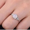Yuren Women Ring Delicate Moonstone Diamond Ring Stylish Exquisite Encrusted
