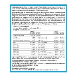 CERO AZÚCAR Vitamina C, Vitamina D, Complejo B, Zinc y Antioxidantes Polvo Efervescente Sabor Naranja (caja con 10 sobres)