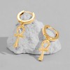 DREMMY STUDIOS Gold Ankh Cross Earrings for Women 14K Gold