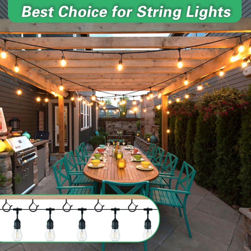 BIAHOTUR 21 Pack Q-Hanger Hooks, Screw Hooks Outdoor String Lights,