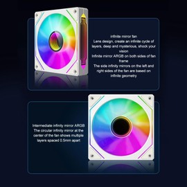 120mm ARGB PWM Case Fan,RGB Motherboard 800 to 2000RPM 4pin PWM Silent Computer Fan, RGB Motherboard Sync Computer PC Cooling Fans (Positive Leaf White)