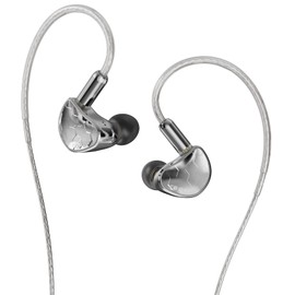 KBEAR Xuanwu HiFi 8mm Dynamic Driver In Ear Monitor IEM High Percormance Diaphragm with Zinc Alloy Metal Cavity Detachable 2PIN OFC Cable (Silver, No mic)
