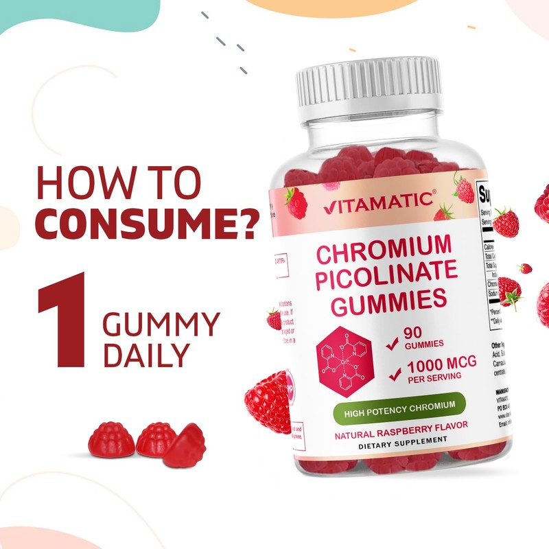 Vitamatic Vitamatic Chromium Picolinate 1000 mcg - 90 Gummies -