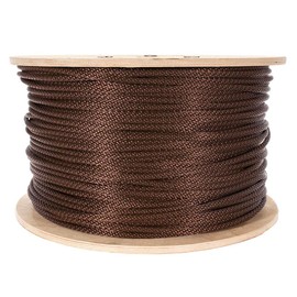 Rope and Cord Solid Braid Nylon Galvanized Cable – Multi Use Rope Holds 3,500 lbs-13,000 lbs! – Brown 1/4 in x 50 ft