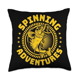 Angler, Fischer, Angel Fish Fish Outifts And Gifts Angel, Angler Fisherman Outfit Bass Fishing Throw Pillow, 18x18, Multicolor