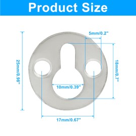 Unlorspy 12Pcs Round Type Metal Keyhole Hangers 25mm / 1-inch Keyhole Shelf Brackets Hangers Keyhole Shelf Brackets Hangers for Picture Frame Hanging (Silver)