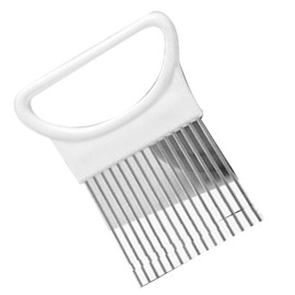 Stainless Steel Onion Holder Cutter Assistant for Slicing Meat Floss Fruits Vegetables Unique Design, Easy to Use, Convenient and Multipurpose