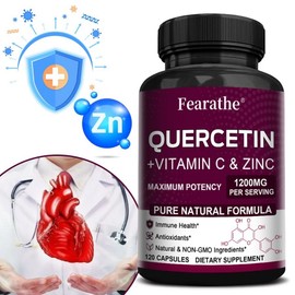 Quercetin+Vitamin C+Zinc Capsule-Antioxidant Immune Support Supplement Stamina Booster-Gluten Soy Non-GMO Free Easy to swallow, 1 piece, 60 servings / 케르세틴+비타민C+아연캡슐-항산화면역지원보충제 체력증진제-글루텐 콩 non-GMO무첨가 삼키기 쉬움, 1개, 60회분