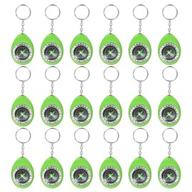 TIXIPEM Keychain Compass [18PCS] - Survival Pocket Mini Compass Bulk with Key Ring for Hiking & Camping - [Green] Outdoor Activities Accessory