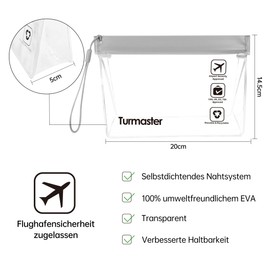 2 Packs Airport Approved Clear Travel Bag, Leak-Proof Airport Security Approved Liquid Bags 20 x 20 cm, Waterproof Travel Toiletry Bag for Liquids and Cosmetics, 2pcs Blue 5cm Wider at The Bottom