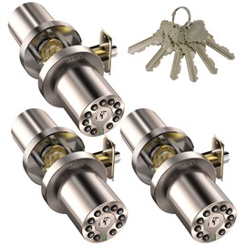 iulock IU-20 Code Door Lock, Electronic Door Knob with Keypad and Same Key, Auto Lock, Waterproof, Passage Function, Long Battery Life, Easy to use and Install for Office/Warehouse/Bedroom/Garage