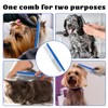 LuckyOpt Dog Grooming Comb, 2Pcs Stainless Steel Pet Hair Comb
