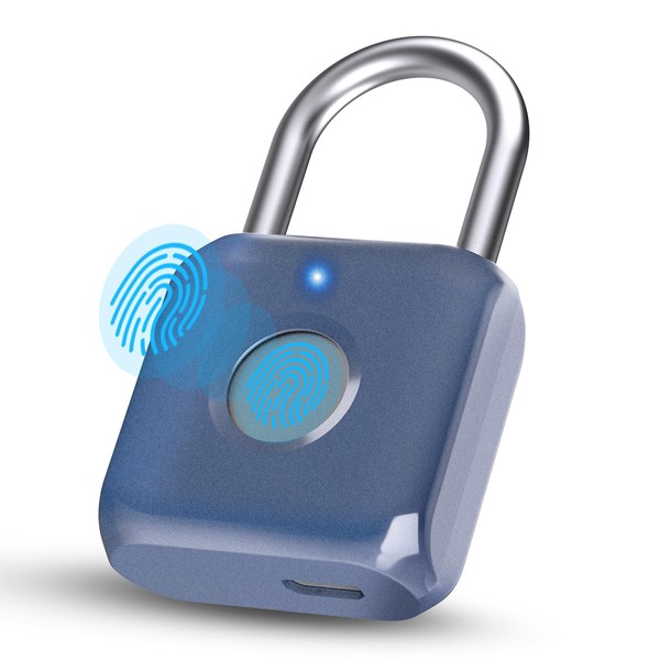 Pothunder Fingerprint Padlock, Smart Padlock, Locker Lock, Biometric Metal Keyless