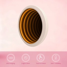 Portable High-End Makeup Mirror | Infinite Abyss LDD Folding Design Mirror Led Mirror Compact Mirror Pocket Mirror Mini Mirrorcolor: pink, size: Small (Under 20")