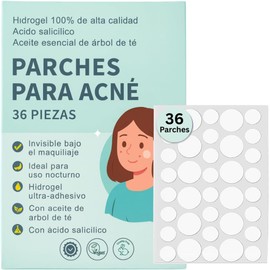 Parches para Acné 36 Piezas – Hidrocoloide con Ácido Salicílico y Árbol de Té, Invisibles Bajo Maquillaje, Ultrafinos, Antiespinillas y Granitos – Uso Día y Noche