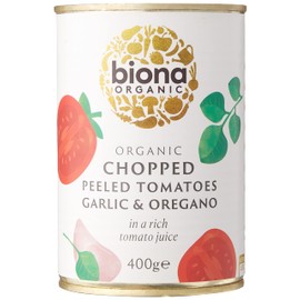 BIONA Organic Chopped Tomatoes with Garlic & Oregano 400g (PACK OF 1)
