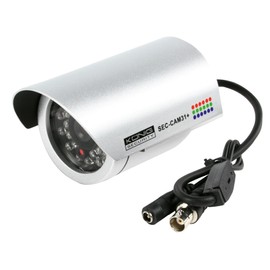 Konig High Resolution Weatherproof CCTV Camera with Infra Red LEDs for Night Vision - Silver