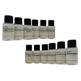 Dufte Momente Sauna Infusion Concentrate 12 x 20 ml – Free Choice of 36 Fragrances – Sample Set Also Suitable for Professional Users such as Thermal Baths, Hotels, Gyms