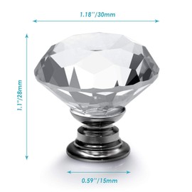 Gearmax® 30mm Diamond Kristall Glas Knopf Knob Pull Türgriff Küche Schrank Schublade Möbel-Handgriff 10 Stück/Set (Transparent)