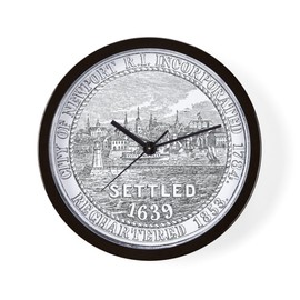 CafePress Newport Rhode Island Vintage Seal 10" Wall Clock for Livingroom, Kitchen, or Office