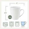 Everyday White Beaded Set of 4 Mugs, 14 ounce