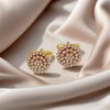 BLIKEJIN Men Cufflinks Gold Flower Rhinestone Elegant Sparkling Gorgeous Wedding